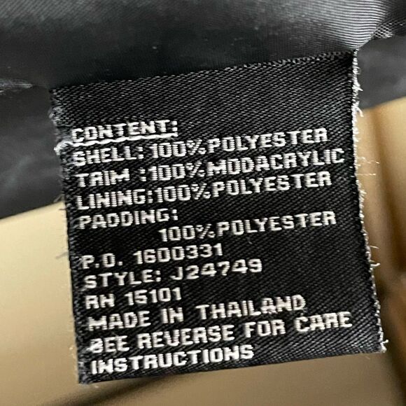 Jones New York Black Full Zip Winter Coat with Faux Fur Lined Hood (Small) - Picture 8 of 11